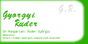 gyorgyi ruder business card